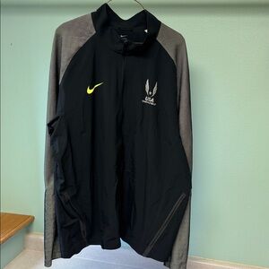 Nike USATF Men's Black and Gray Performance Jacket